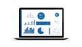 Laptop screen displaying data visualization Royalty Free Stock Photo