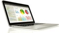 Modern laptop displaying data charts Royalty Free Stock Photo