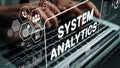 Modern Laptop Displaying System Analytics with Data Visualization and User Interaction Elements. Asymptotic smart data Royalty Free Stock Photo