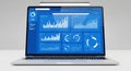 Digital Business Dashboard on Laptop Screen Royalty Free Stock Photo