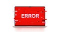 Glitching laptop screen displays red error message Royalty Free Stock Photo
