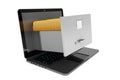 Modern laptop with file cabinet Royalty Free Stock Photo