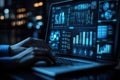 Modern Laptop with Futuristic Dashboard Interface