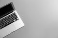 Modern laptop on gray background Royalty Free Stock Photo