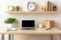 Laptop office modern home computer work table desk workplace business technology desktop Royalty Free Stock Photo