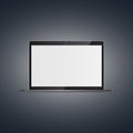 Modern laptop mockup front view, isolated on white background. Vector illustration Royalty Free Stock Photo