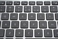 Modern laptop QWERTY keyboard closeup