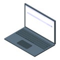 Modern laptop showing empty search bar for information research