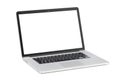 Modern laptop with tilted back white monitor Royalty Free Stock Photo