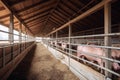 A modern large barn for pigs created with generative AI technology