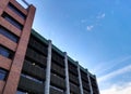 Modern and large building with columns, bricks and steel structures Royalty Free Stock Photo