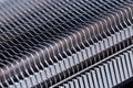 Modern large heat radiator unit closeup macro background with selective focus and diagonal composition Royalty Free Stock Photo