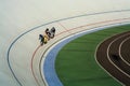 Modern, large, multicolored stadium and bike track for sportsmen. Bicycles. Active rest. Sport.