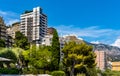 Modern residential development seen from Princess Antoinette Park of Les Revoires quarter in Monte Carlo district of Monaco