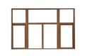 Modern large window composite wood style. isolated.