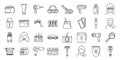 Modern laser hair removal icons set, outline style