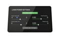Modern laser power settings interface on tablet screen Royalty Free Stock Photo