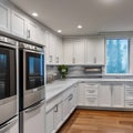 1 A modern laundry room with white cabinetry, a large sink, and a marble countertop1, Generative AI