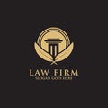 Modern Law Firm Logo design inspiration - pillar and feather vector