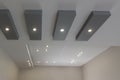 Modern layered ceiling with embedded lights Royalty Free Stock Photo