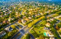 Modern Layout Suburban Neighborhood outside Austin Texas Aerial View Royalty Free Stock Photo