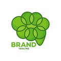 Modern leaf brain logo