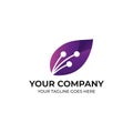 modern violet leaf logo design