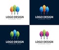 Modern leaf logo design. abstract colourful leaf logo design Royalty Free Stock Photo