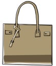 Modern leather handbag, stylish accessories vector