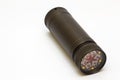 Modern LED flashlight on white background Royalty Free Stock Photo
