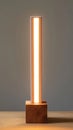 Modern Wooden Vertical Lamp with Bright Light Bar Royalty Free Stock Photo