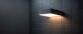 Modern LED wall light illuminates dark tile Royalty Free Stock Photo