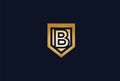 Modern Letter B Shield Logo Design Template. Royalty Free Stock Photo