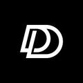 Modern letter D with overlapping line logo design Royalty Free Stock Photo