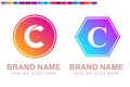 Modern C Letter Logo, Gradient alphabet logo, logo design vector template Royalty Free Stock Photo