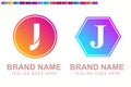 Modern J Letter Logo, Gradient alphabet logo, logo design vector template Royalty Free Stock Photo
