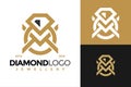 Modern Letter M Diamond Jewellery Logo design vector symbol icon illustration Royalty Free Stock Photo