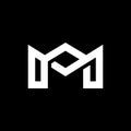 Modern letter M with overlapping line logo design Royalty Free Stock Photo