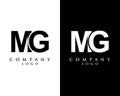 Modern letter MG, GM logo design vector, with white and black color that can be used for any creative business