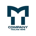 Modern letter TM or MT logo. Vector illustration