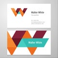 Modern letter W Business card template