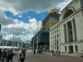 Modern Library Baskerville House and skyline of Centenary Square Royalty Free Stock Photo