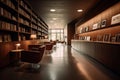 Modern library interior with elegant furniture and bookshelves Royalty Free Stock Photo