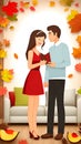 Modern life Young couple family home life love Royalty Free Stock Photo