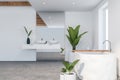 Modern light bathroom interior Royalty Free Stock Photo