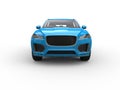 Modern light blue SUV - front view Royalty Free Stock Photo