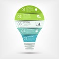Modern light bulb infographic, 5 options. Template for presentation, chart, graph. Royalty Free Stock Photo