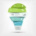 Modern light bulb infographic, 5 options. Template for presentation, chart, graph. Royalty Free Stock Photo