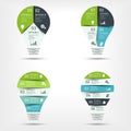 Modern light bulb infographic set. Template for presentation, chart, graph. Vector illustration. Royalty Free Stock Photo