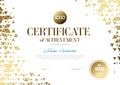 Modern light golden certificate template with triangles